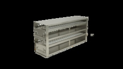 CRYSTAL TECHNOLOGY AND INDUSTRIES Upright Stainless Steel Freezer Rack, (2) Drawers, Holds (160) 15ml Centrifuge Tubes, Rack Dimensions 22 3/16L x 9 15/16H x 5 1/2W