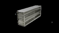 CRYSTAL TECHNOLOGY AND INDUSTRIES&nbsp;Upright Stainless Steel Freezer Rack, (2) Drawers Holds (200) 15ml Centrifuge Tubes, Rack Dimensions 26 15/16L x 9 15/16H x 5 1/2W