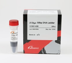 GenDEPOT IVDYE 50BP DNA LADDER, 250UL, Quantity: Each of 1