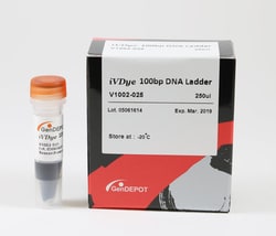 GenDEPOT IVDYE 100BP DNA LADDER, 250UL, Quantity: Each of 1