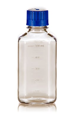 Triforest Enterprises 500ML sterile PETG square media bottle with standard