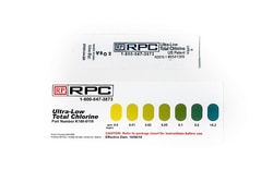 Rpc Ultra-Low Total Chlorine Test Strips, 0 - 0.2 ppm, 100/pk, Quantity: