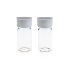 WELCH MATERIALS INC&nbsp;DoprahTM 20mL 27.5x57mm Clear Glass EPA/TOC Vial 24-400 White Open Top PP Screw Cap with 22mm Natural PTFE/White Silicone 3.0mm thick Septa (EPA Quality) and Dust Cover. 100pcs/pk.