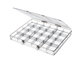 Marlin Steel Wire Products Divider Basket with Lid 16.25"L x 20.25"W x