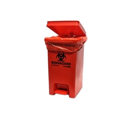 MTC Bio BowTie Biohazard Bin, with hands-free foot pedal, 12-14 gallon