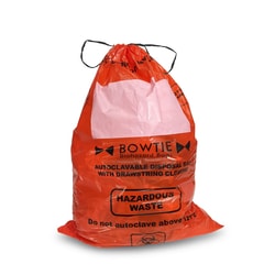 MTC Bio Bowtie Biohazard bags, autoclave bag with drawstring, PE, 25 x