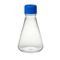 MTC Bio Flask, Erlenmeyer, 500ml, PETG, flat bottom w / vented screw cap, Sterile, indiv wrapped, 12/CS