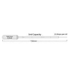 MTC Bio Transfer pipette, 5ml, large bulb, sterile, 20 per bag, 500/cs