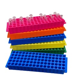 MTC Bio&nbsp;Tube Rack, fraction collector type, 80 x 1.5mL/2mL, orange, pack of 5
