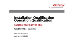 Fritsch Milling And Sizing Inc IQ/OQ Documentation P-14 Cl as Form