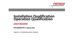 Fritsch Milling And Sizing Inc IQ/OQ Documentation P-1  I/Ii Classic Line as Form