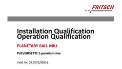 Fritsch Milling And Sizing Inc IQ/OQ Documentation P-5 Pl as Form