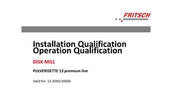 Fritsch Milling And Sizing Inc IQ/OQ Documentation P-13 Pl as Form