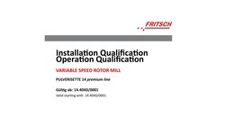Fritsch Milling And Sizing Inc IQ/OQ Documentation P-14 Pl as Form