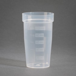 MOLDPRO INC 100 mL Titration Cup, 53.6 x 90.5 mm, Clear, 450/case, Flat Bottom, Graduated, PP Homopolymer
