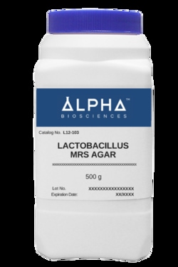ALPHA BIOSCIENCES Lactobacilli MRS Agar | 500g, Quantity: Each of 1