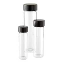 CHEMSCIENCE Clear Glass Sample Vials with Polyvinyl Faced Pulp Lined Phenolic Screw Caps, 1 dr. (3.7 ML)