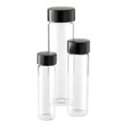 CHEMSCIENCE Clear Glass Sample Vials with Polyvinyl Faced Pulp Lined Phenolic Screw Caps, 2 dr. (7.4 ML)