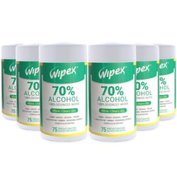 UNICO ITC DBA A WORLD OF WIPES 70% Isopropyl Alcohol Wipes, 75 count, 6/cs,