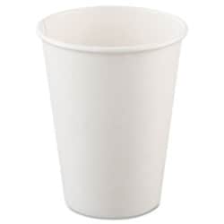 Enterprise Technology Solutions Single-Sided Poly Paper Hot Cups, 12oz, White, 50/Bag, 20 Bags/Carton