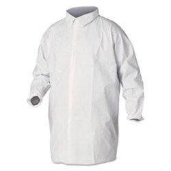 Enterprise Technology Solutions A40 Liquid and Particle Protection Lab Coats, Large, White, 30/Carton