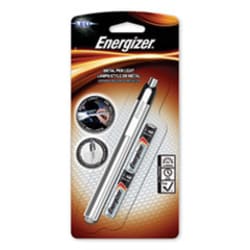 Enterprise Technology Solutions LED Pen Light, 2 AAA Batteries (Included), Silver/Black