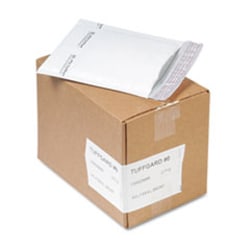 Enterprise Technology Solutions&nbsp;Jiffy TuffGard Self-Seal Cushioned Mailer, #0, Barrier Bubble Air Cell Cushion, Self-Adhesive Closure, 6 x 10, White, 25/CT