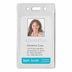 Enterprise Technology Solutions Proximity ID Badge Holders, Vertical, Clear