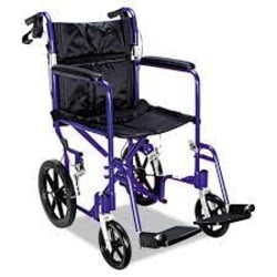 Enterprise Technology Solutions Excel Deluxe Aluminum Transport Wheelchair, 19w x 16d, 300 lb Capacity