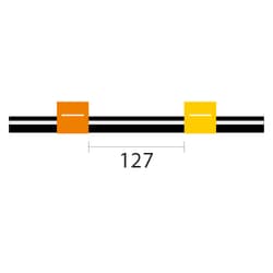 Glass Expansion&nbsp;Viton Pump Tube 2tag, 127mm spacing, 0.51mm ID, Orange/Yellow (PKT 12)