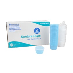 Enterprise Technology Solutions Denture Cup w/ Lid 8 oz Blue 2