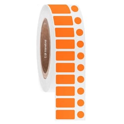 GA International Dual Rectangle and Circle Deep-Freeze Labels for Thermal-Transfer Barcode Printers Orange | Buy Online | GA International | Fisher Scientific