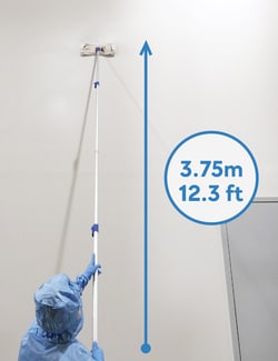 Foamtec&nbsp;PharmaMOP&trade; GO Handle and Frame with 3.75MT Long Telescopic Handle