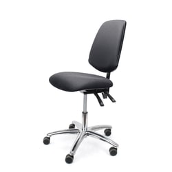 Fisherbrand EcoSmart Vinyl Chair Chrome - Desk Height with Medium Back and EcoSmart Casters Black | Buy Online | Fisher Scientific