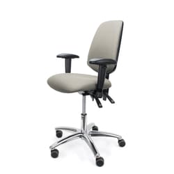 Fisherbrand&trade;&nbsp;EcoSmart Vinyl Chair Chrome - Desk Height with Medium Back, Adjustable Arms and EcoSmart Casters