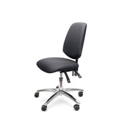 Fisherbrand EcoSmart Vinyl Chair Chrome - Desk Height with Medium Back, Seat Tilt and EcoSmart Casters Black | Buy Online | Fisher Scientific