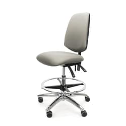 Fisherbrand&trade;&nbsp;EcoSmart Vinyl Chair Chrome - Medium Bench Height with Medium Back, Seat Tilt, Chrome Foot Ring and EcoSmart Casters