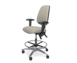 Fisherbrand&trade;&nbsp;EcoSmart Vinyl Chair Chrome - Medium Bench Height with Medium Back, Seat Tilt, Adjustable Arms, Chrome Foot Ring and EcoSmart Casters