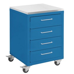 Fisherbrand Industrial Storage Cabinets - 1 in. Thick Stainless Steel Top, Square Cut Edge, with Casters 4 Drawers, 6 in. H | Buy Online | Fisherbrand&trade; | Fisher Scientific