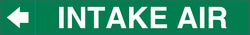 Brady&trade;&nbsp;Intake Air Plenum Duct Marker, White on Green