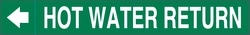 Brady&trade;&nbsp;Hot Water Return Plenum Duct Marker, White on Green