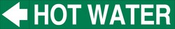 Brady Hot Water Plenum Duct Marker, White on Green 8 in. or Larger | Buy Online | Brady&trade; | Fisher Scientific