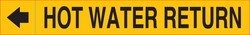 Brady&trade;&nbsp;Hot Water Return Plenum Duct Marker, Black on Yellow