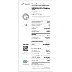 Thermo Scientific SureSTART Gold Steel/Magnetic 20 mm Crimp Caps for PFAS Analysis, Level 3 Crimp Caps, Gold Steel/Magnetic, 20 mm, PFAS Analysis, Level 3, SureSTART&trade; | Buy Online | Thermo Scientific&trade; | Fisher Scientific