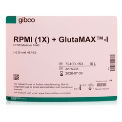 Gibco RPMI 1640 medium, GlutaMAX Tillæg, HEPES 10 l | Buy Online | Gibco&trade; | Fisher Scientific